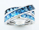 Criss Cross Blue Topaz Ring by Bellarri
