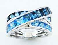 Criss Cross Blue Topaz Ring by Bellarri