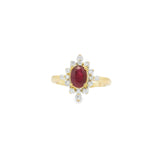 14K Yellow Gold 0.90cttw Ruby & 0.25cttw Diamond Ring by RJM
