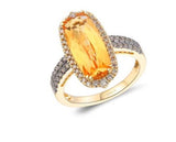14K Honey Gold 3.60ct Cinnamon Citrine & 0.55cttw Nude & Chocolate Diamond Ring by LeVian