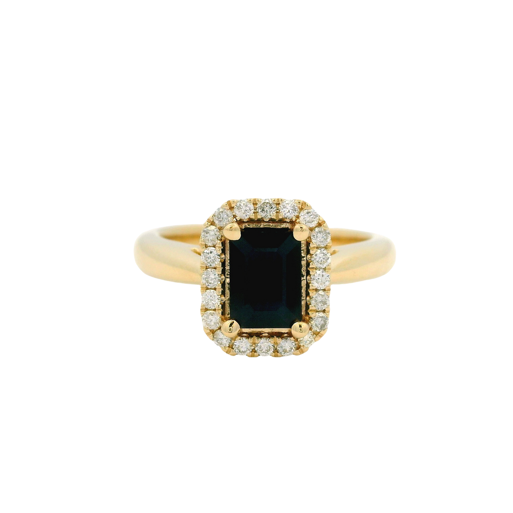14K Yellow Gold Sapphire & Diamond Ring by RJM