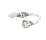 14K White Gold Untreated Tanzanite Bypass Ring
