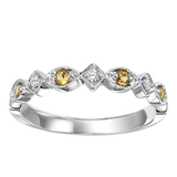 10K White Gold Citrine & Diamond Band