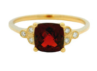 14K Yellow Gold 1.08ct Garnet & 0.04cttw Diamond Ring