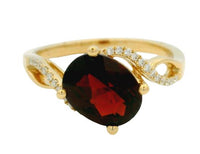 14K Yellow Gold 2.42ct Garnet & 0.07cttw Diamond Ring