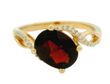 14K Yellow Gold 2.42ct Garnet & 0.07cttw Diamond Ring
