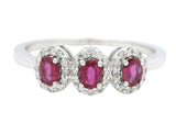 14K White Gold 0.40cttw Ruby & 0.13cttw Diamond Ring