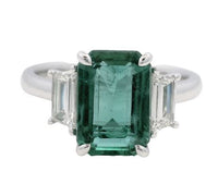 Platinum 3.14ct Emerald & 0.43cttw Diamond Ring
