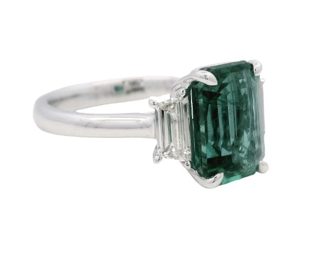 Platinum 3.14ct Emerald & 0.43cttw Diamond Ring