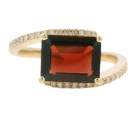 14K Yellow Gold 2.35ct Garnet & 0.14cttw Diamond Ring