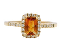 14K Yellow Gold 0.47ct Citrine & 0.14cttw Diamond Ring