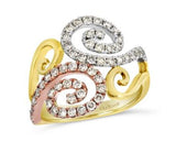 14K Tri Color Gold Ring with 0.96cttw Nude Diamonds by LeVian