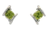14K White Gold 1.26cttw Peridot & 0.02cttw Diamond Earrings