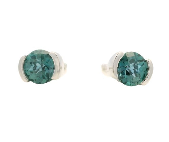 14K White Gold 0.61cttw 4mm Alexandrite Stud Earrings