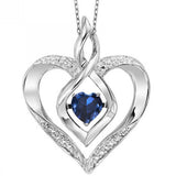 Sapphire & Diamond Rhythm of Love Heart Pendant & Chain