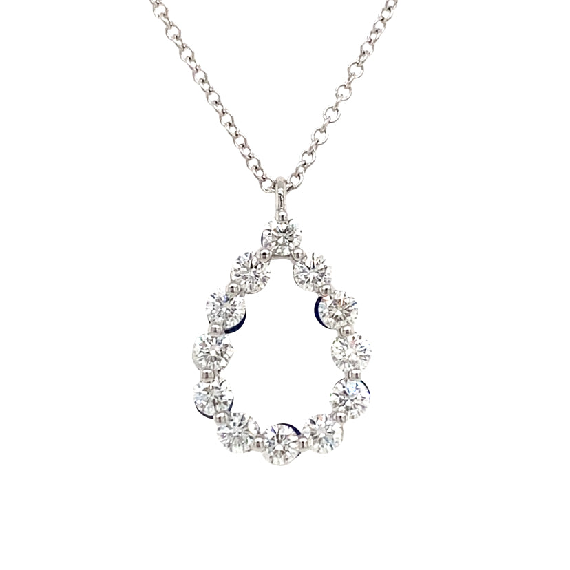 18K White Gold Sapphire & Diamond Reversible Pendant Necklace