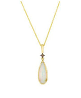 14K Honey Gold 1.10ct Neopolitan Opal & 0.03ct Chocolate Diamond Pendant by LeVian