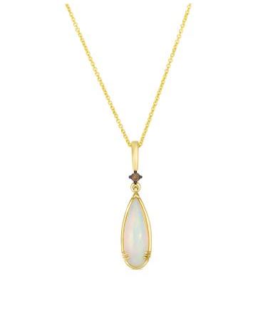 14K Honey Gold 1.10ct Neopolitan Opal & 0.03ct Chocolate Diamond Pendant by LeVian