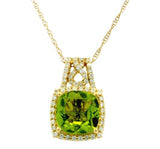 14K Yellow Gold 2.10ct Peridot & 0.23cttw Diamond Pendant by RJM