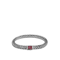 Icon Silver Reversible Birthstone Bracelet in Ruby by John Hardy