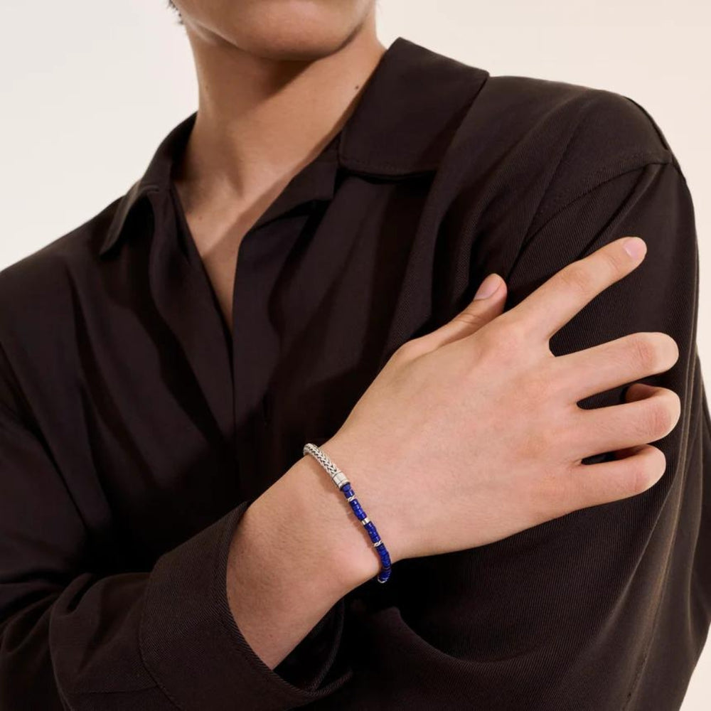 Heishi Silver Bracelet with Lapis Lazuli Beads by John Hardy