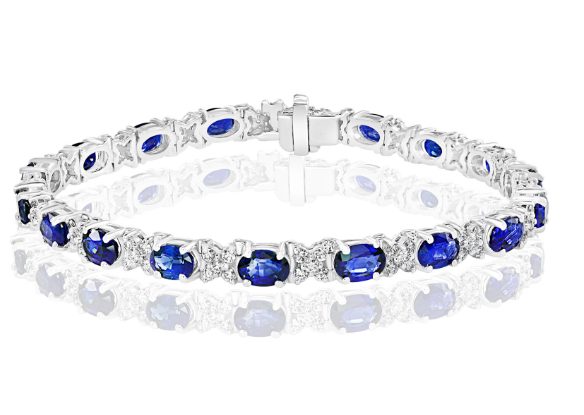 14K White Gold 9.54cttw Tanz & 1.05cttw GH-SI1 Diamond Bracelet
