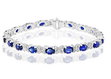 14K White Gold 9.54cttw Tanz & 1.05cttw GH-SI1 Diamond Bracelet