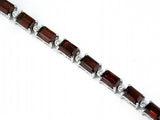 14K Yellow Gold Garnet & Diamond Bracelet by RJM