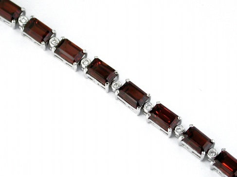 14K Yellow Gold Garnet & Diamond Bracelet by RJM