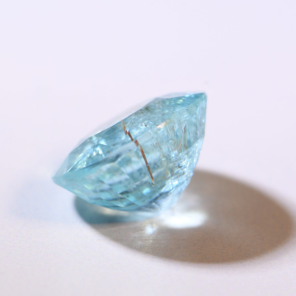 Loose 5.94ct 11.82x10.81x7.16 Oval Light Blue Paraiba Type Tourmaline
