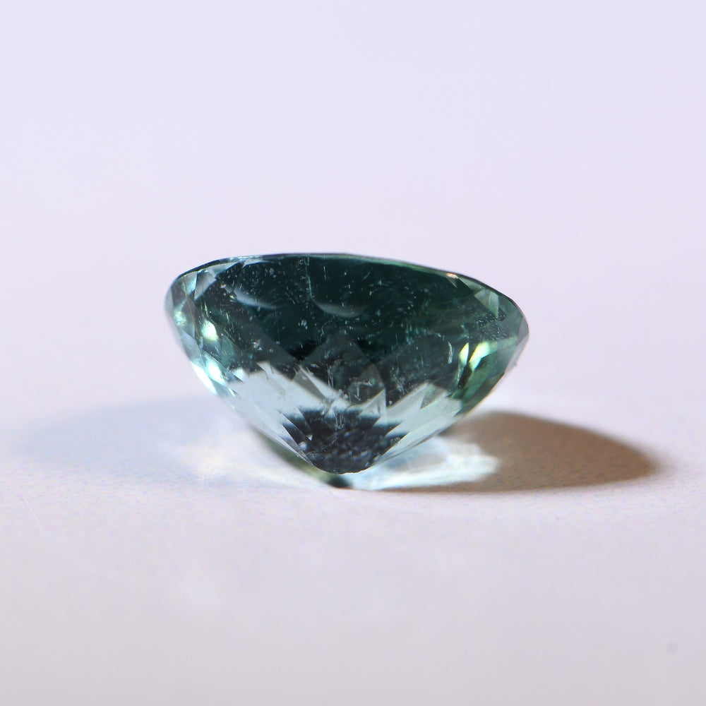 Loose 6.22ct 11.61x10.90x7.08 Light Bluish Green Oval Tourmaline