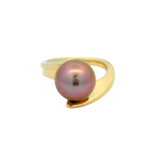 14K Yellow Gold 10.5mm Purple Freshwater Pearl Ring