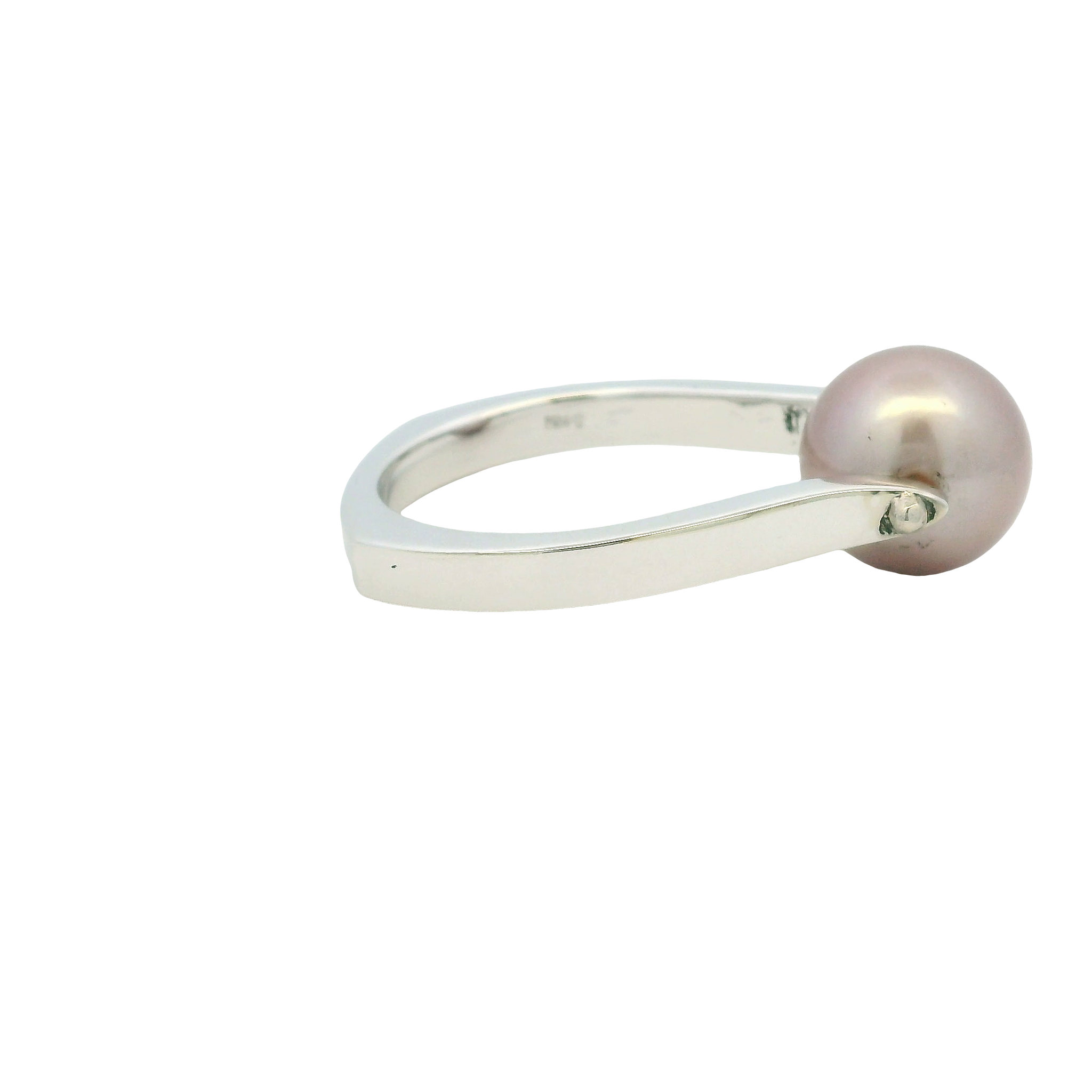 14K White Gold 10.5mm Purple Freshwater Pearl Ring