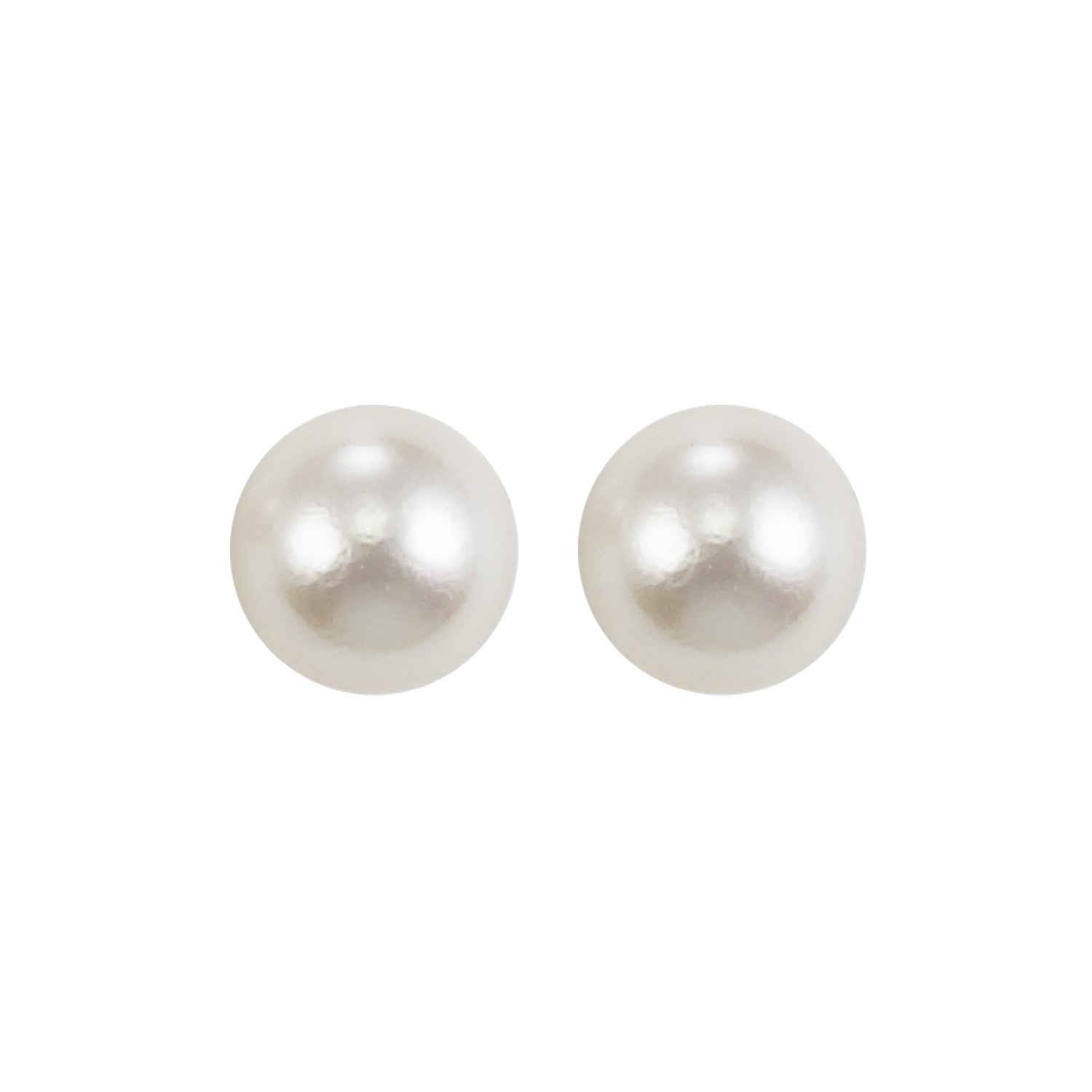 Sterling Silver 7.0mm White Freshwater Pearl Earrings