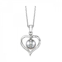 Sterling Silver Heart & Pearl Pendant