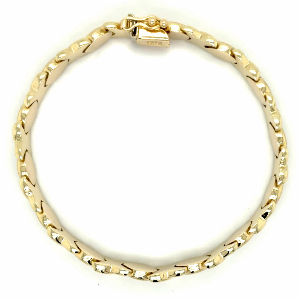Estate 7" Textured & Polished X&O Link Bracelet