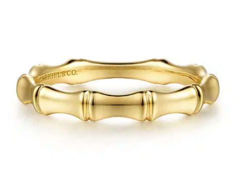 Gold Bamboo Stackable Ring by Gabriel & Co