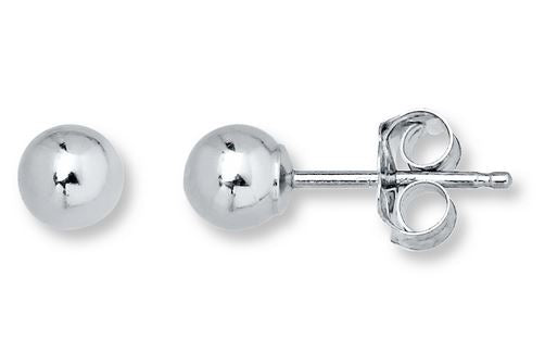 14K White Gold Polished 3mm Ball Earrings