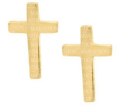 14K Yellow Gold Cross Earrings
