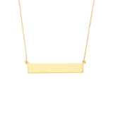 14K Yellow Gold, Name Plate Necklace  18"