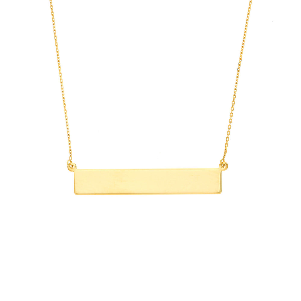 14K Yellow Gold, Name Plate Necklace  18"