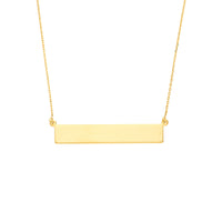 14K Yellow Gold, Name Plate Necklace  18"