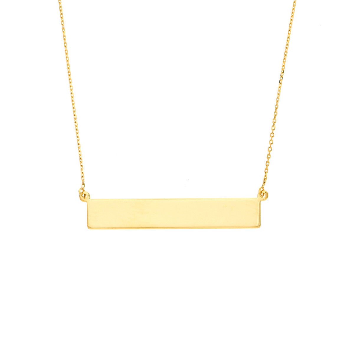 14K Yellow Gold, Name Plate Necklace  18"
