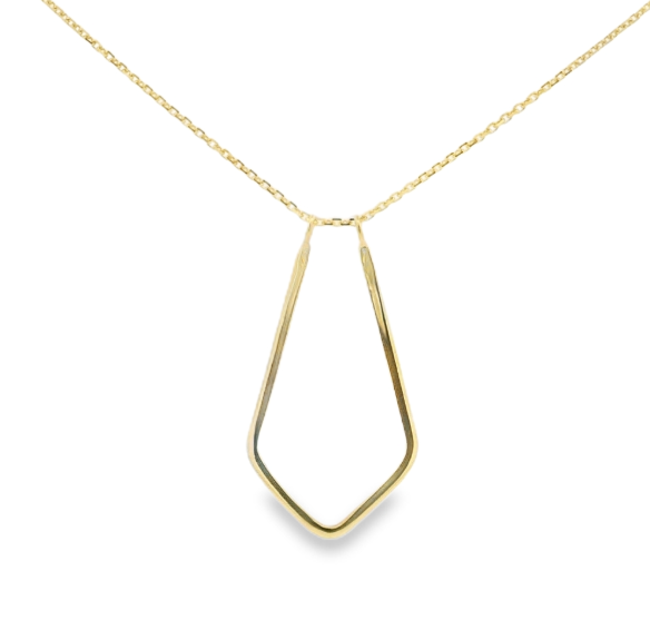 14K Yellow Gold Ring Holder Pendant Necklace 18"