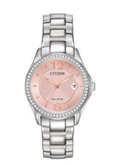 Ladies Eco-Drive Silhouette Crystal Watch with Blush Pink Dial by Citizen