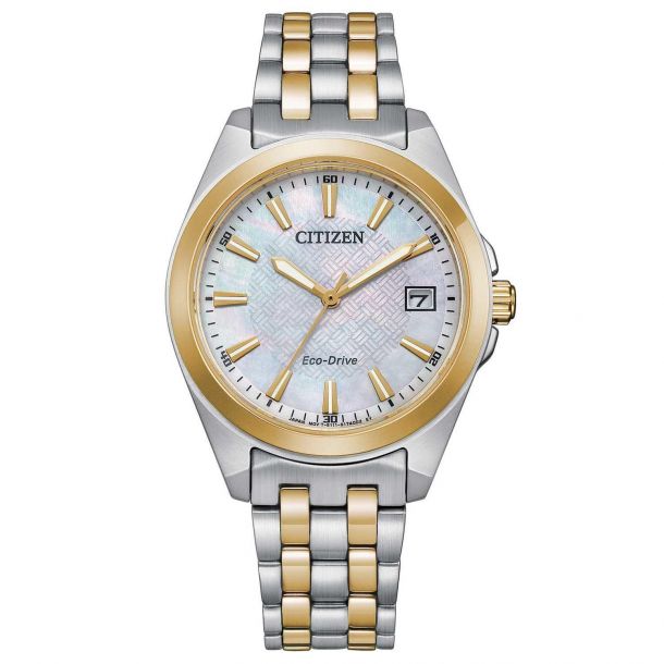 Ladies Corso Eco-Drive Two-Tone White MOP by Citizen