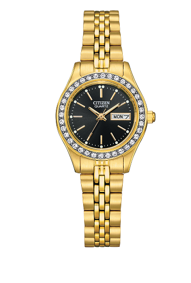 Ladies Quartz Stainless Steel Gold-Tone Watch by Citizen