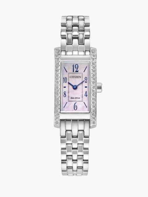 Ladies Eco Drive Petite Palidoro MOP Dial Silver-Tone Watch