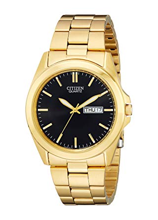 Men's Quartz Gold Tone Stainless Bracelet Watch by Citizen
