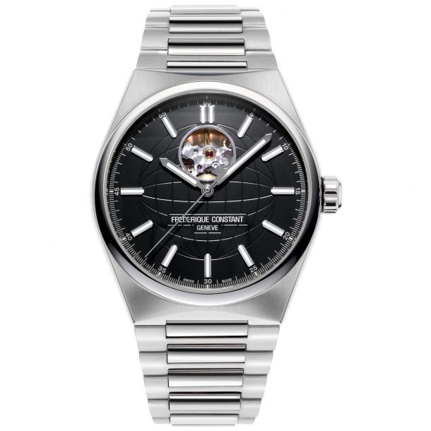 Men's Highlife Heart Beat Automatic Black Dial SSteel Case & Bracelet by Frederique Constant